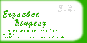 erzsebet mingesz business card
